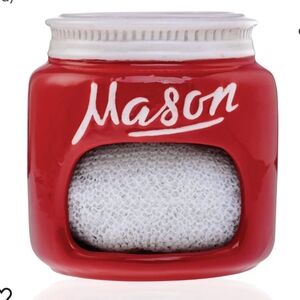 Nwot goodscious ceramic Mason jar dish sponge holder perfect condition